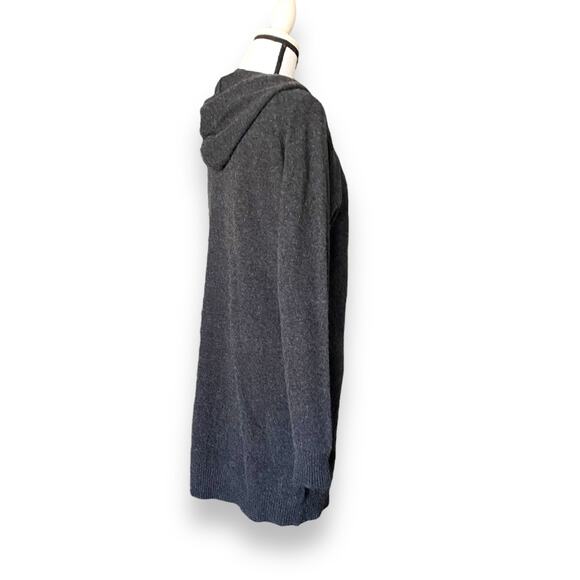 Bella Dahl Cashmere Hoodie Dress Sz S Heather Charcoal Long Sleeve Short Length - Picture 6 of 11